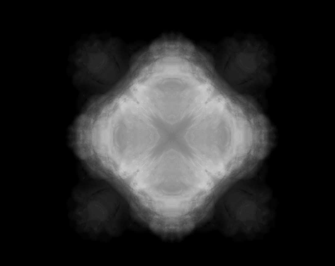 Black and white fractal based on volume inside fractal / the whole space
